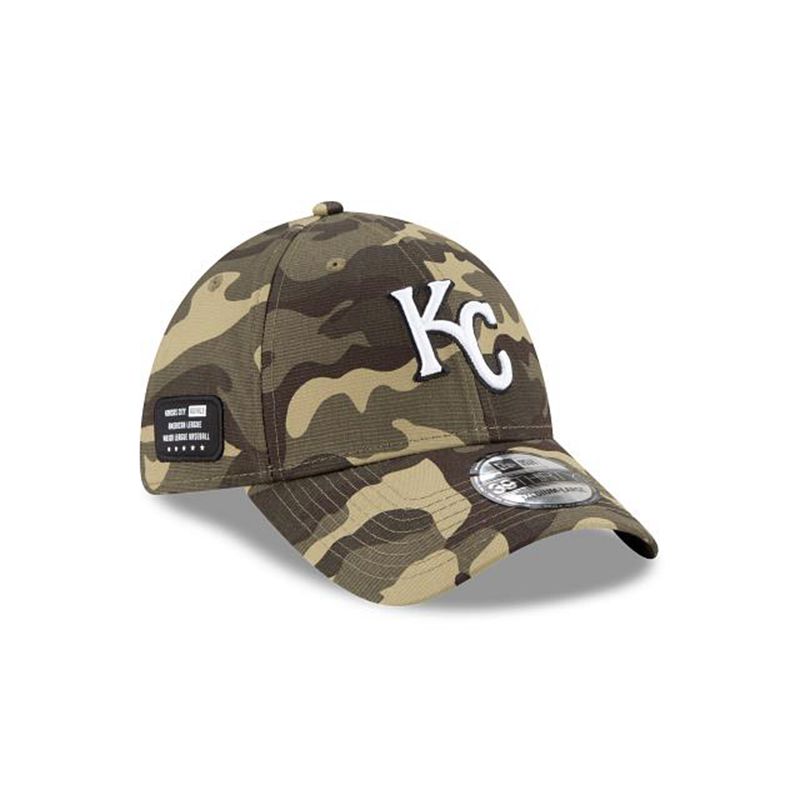 MLB Kansas City Royals Armed Forces Weekend 39Thirty Stretch Fit (VMR2088) - Green New Era Caps